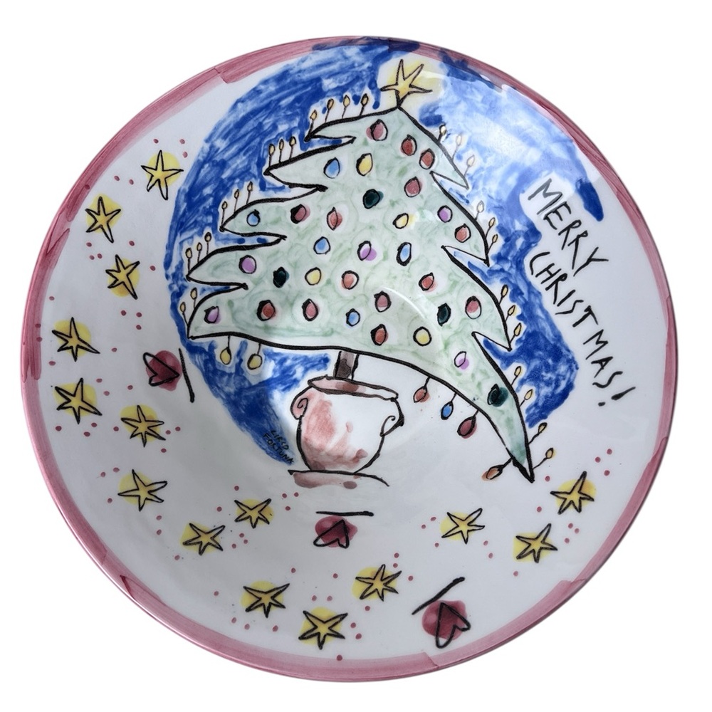 Rare Starbucks Circo Fortuna by Bellini Handmade in Italy Christmas Bowl 11.5"